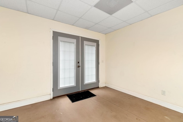 interior space with french doors