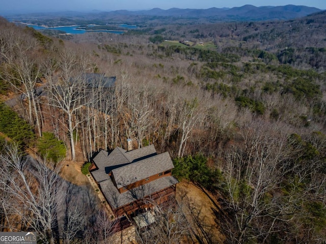 aerial view with a mountain view