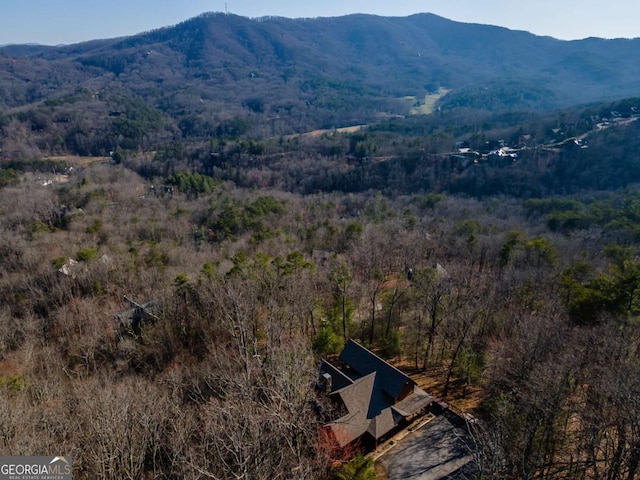 mountain view with a view of trees