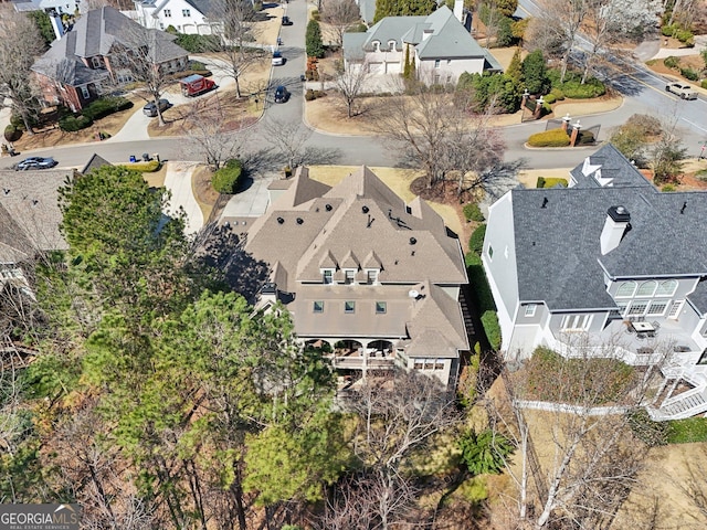 drone / aerial view with a residential view