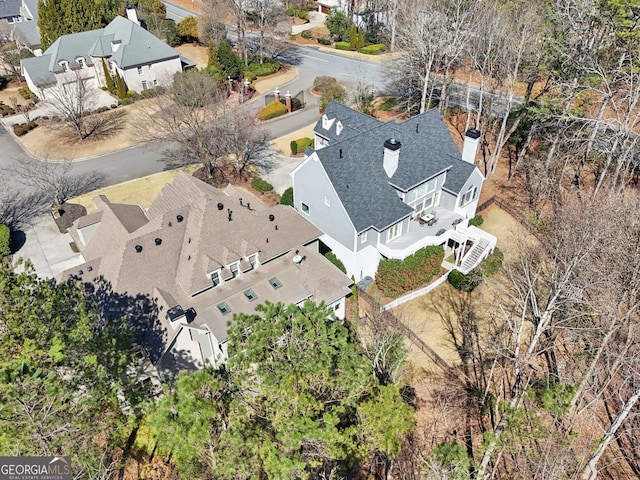 aerial view with a residential view