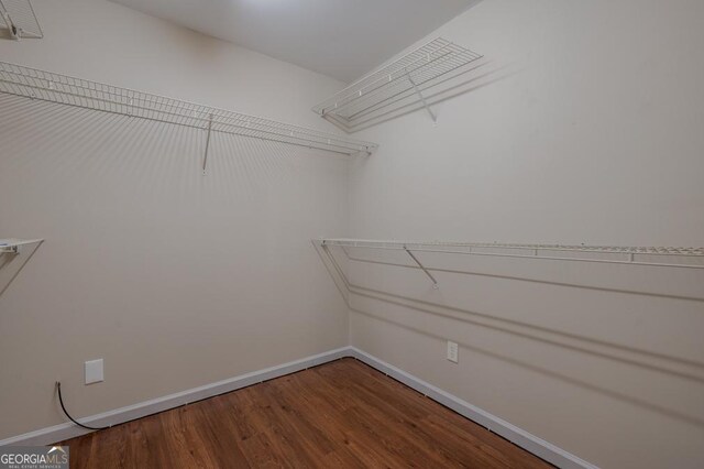 spacious closet with wood finished floors