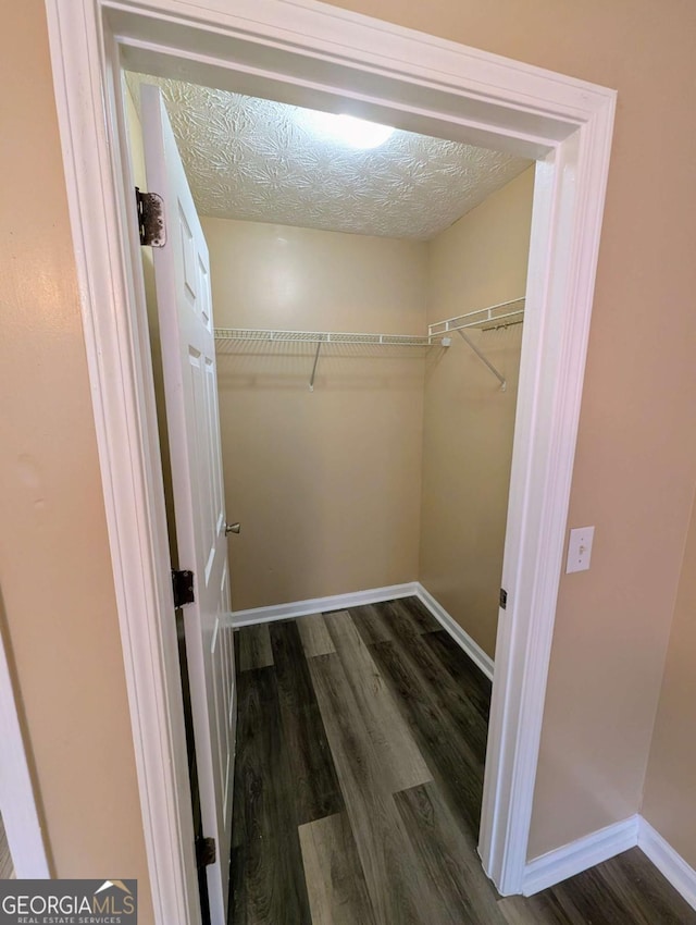 spacious closet with wood finished floors