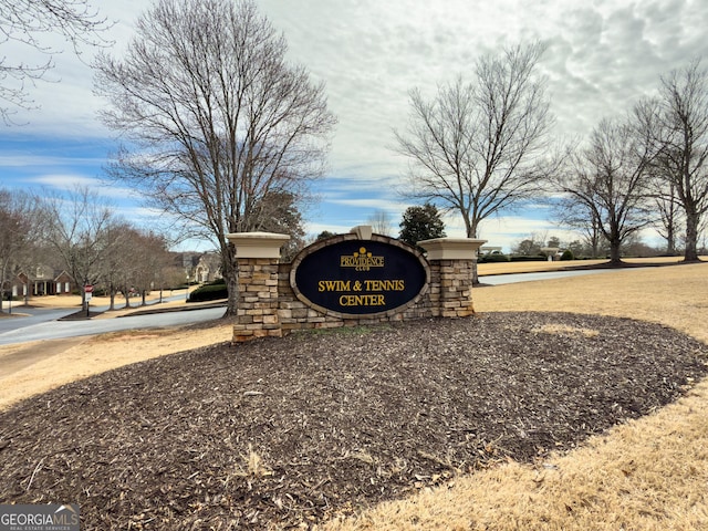 view of community sign