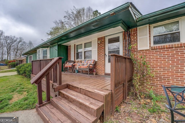 wooden deck with covered porch