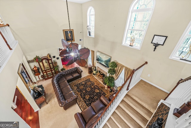 interior space with a wealth of natural light and baseboards