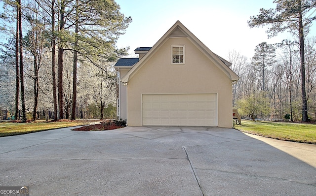 garage with driveway