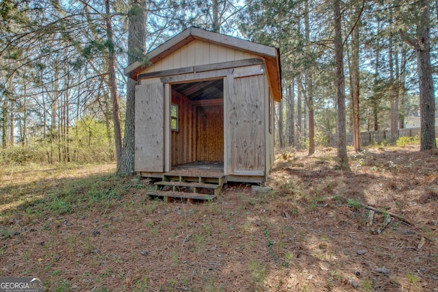 view of shed