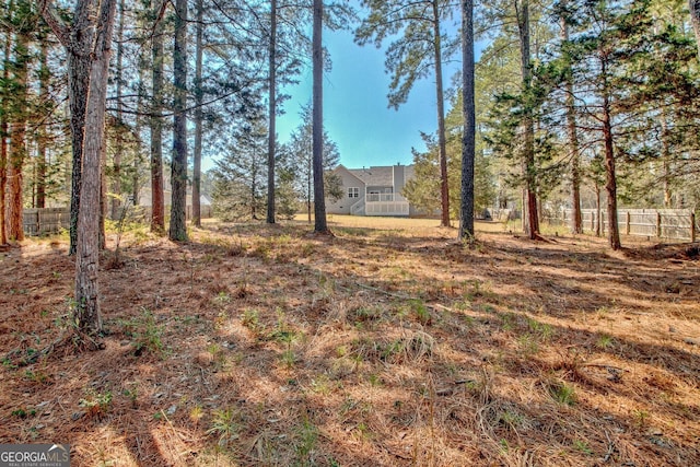 view of yard featuring fence