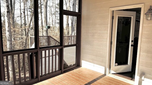 view of unfurnished sunroom