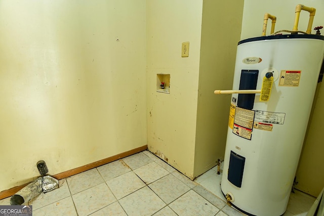 utility room with water heater