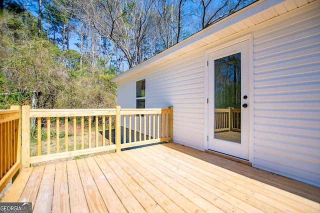 view of wooden deck