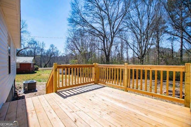 deck featuring central AC unit