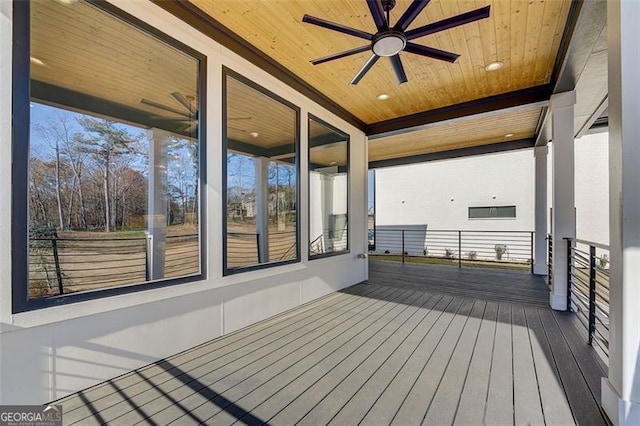 deck with ceiling fan