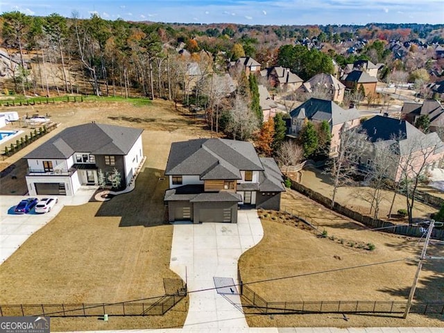 aerial view featuring a residential view