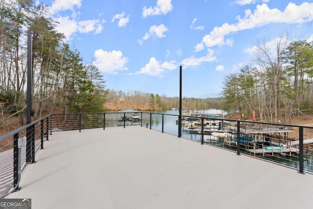 exterior space featuring a water view