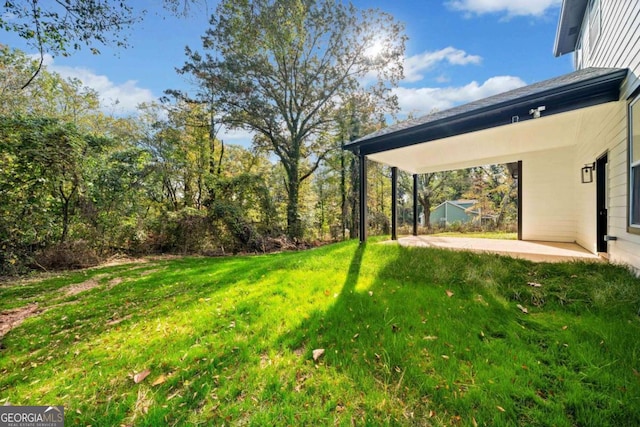 view of yard featuring a patio