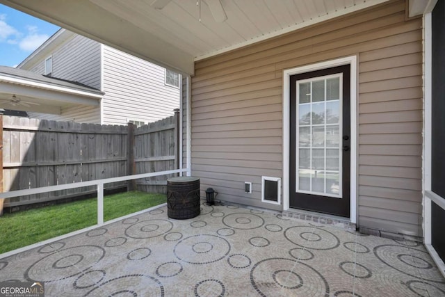 view of patio with fence