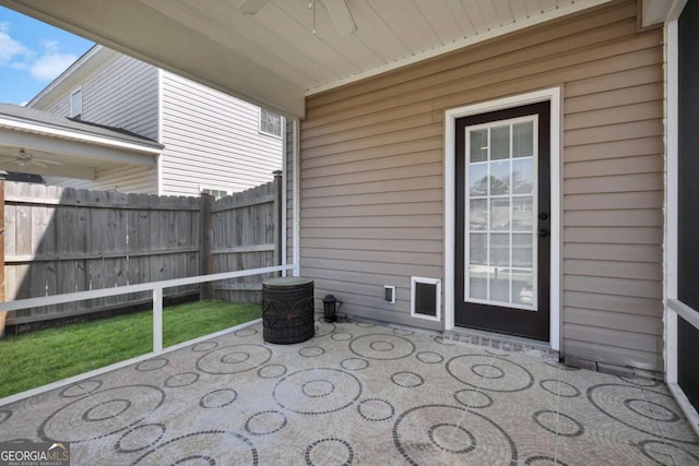 136 Spoonbill Cir, Savannah, GA 31405 - view of patio / terrace featuring a ceiling fan