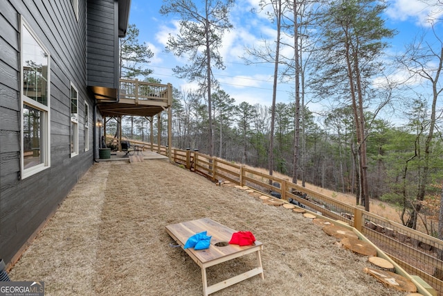 view of yard featuring fence