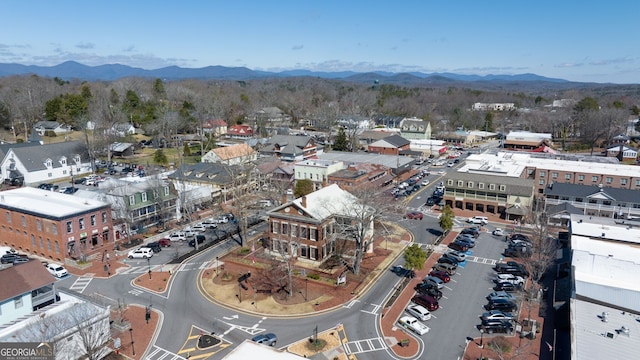 bird's eye view featuring a mountain view