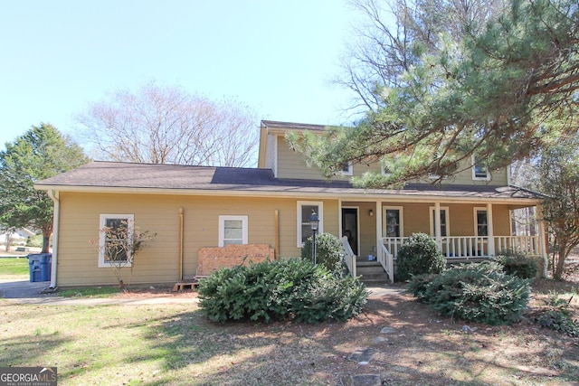 view of front of home with covered porch