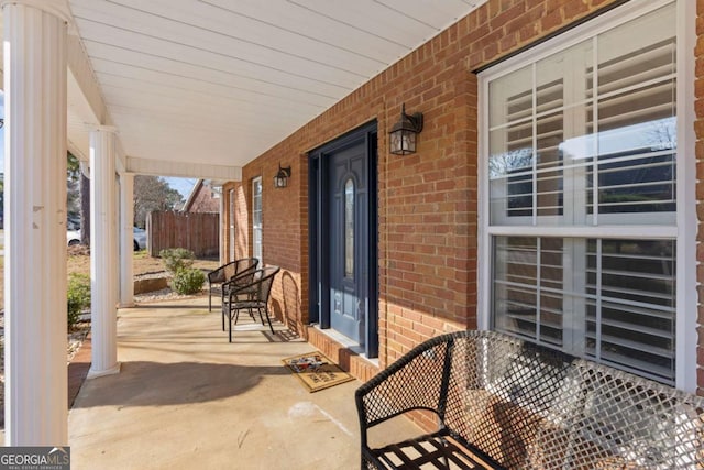 view of patio with covered porch