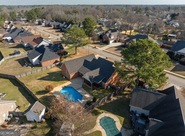 bird's eye view featuring a residential view