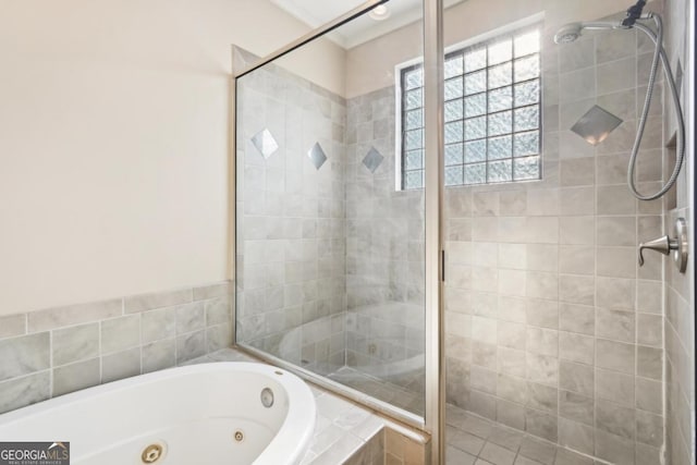 1199 Huff Rd Unit 121, Atlanta, GA 30318 - bathroom with a stall shower and a jetted tub