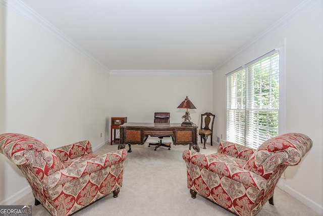 2205 Parliament Dr, Lawrenceville, GA 30043 - office area with carpet, crown molding, and baseboards