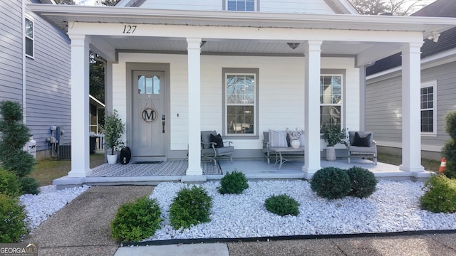 entrance to property with a porch