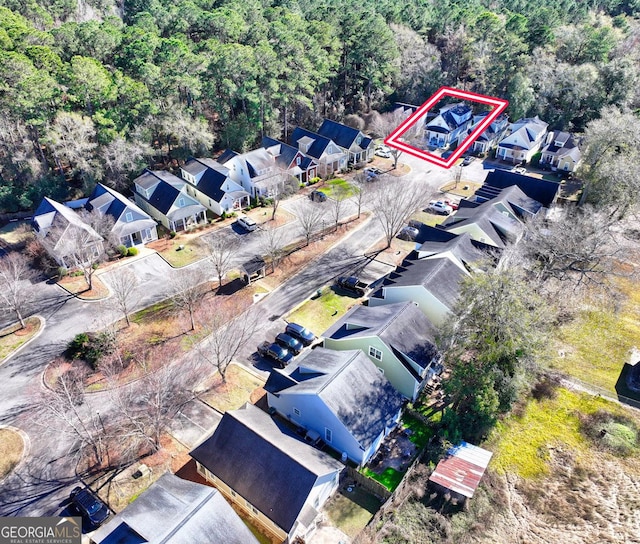 bird's eye view featuring a residential view