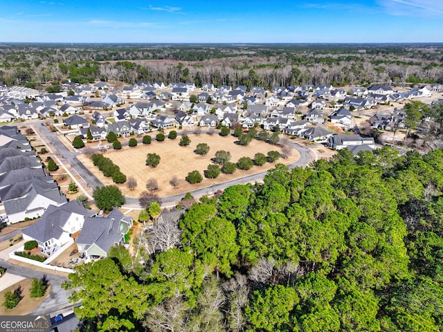 drone / aerial view with a residential view