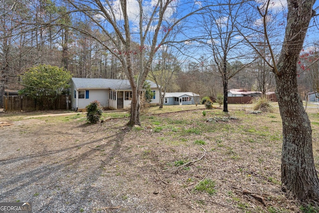 view of yard featuring fence