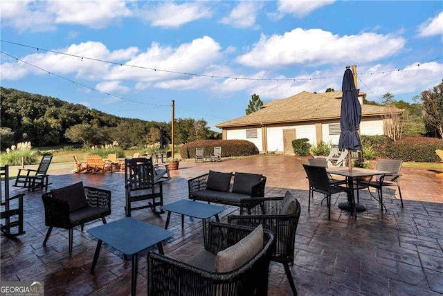 view of patio / terrace with an outdoor living space