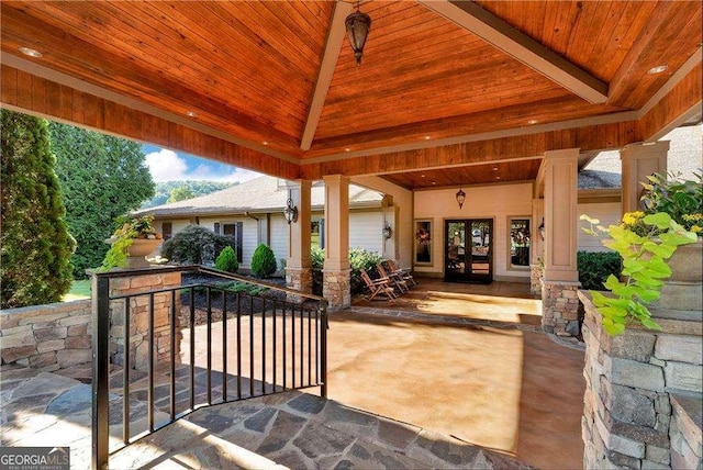 view of patio with french doors