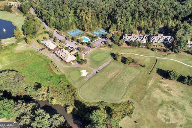 aerial view with a forest view