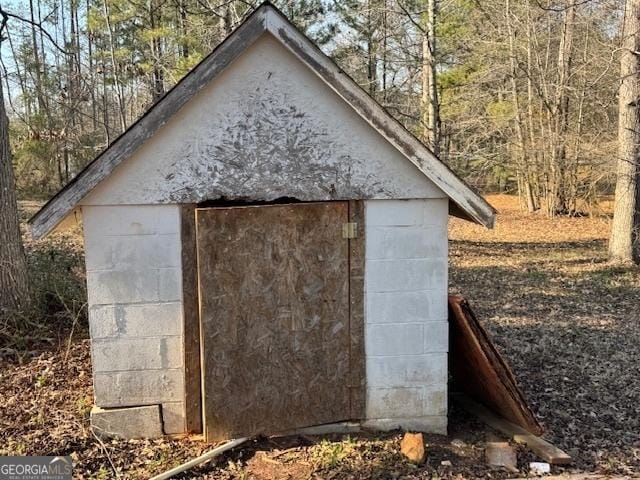 view of shed