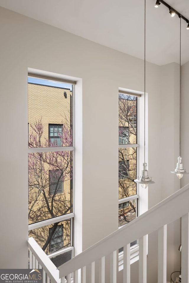 interior details featuring track lighting