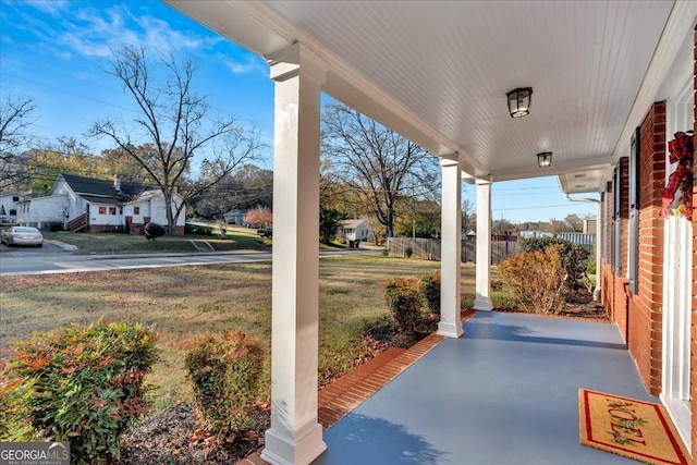 view of patio / terrace featuring covered porch