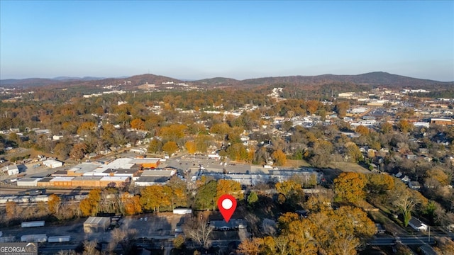 aerial view with a mountain view