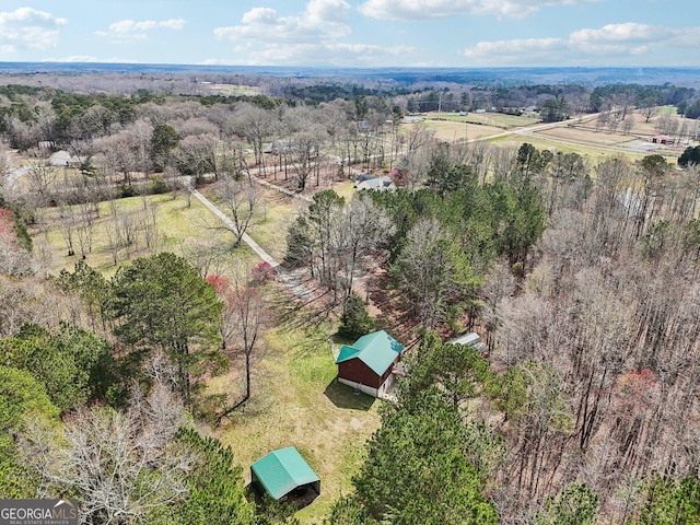 aerial view featuring a rural view