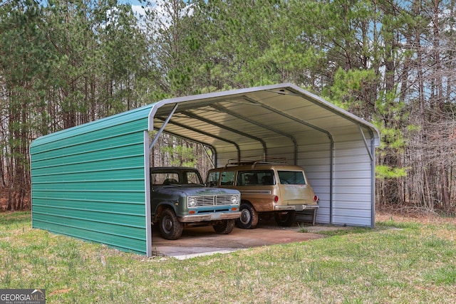 view of car parking featuring a carport