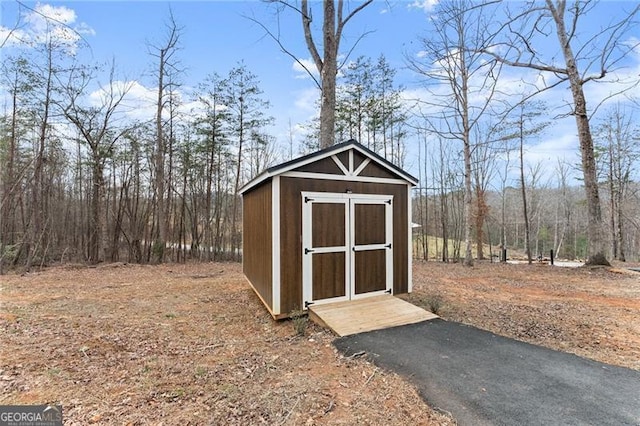 view of shed