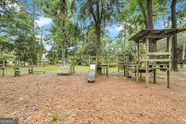 view of jungle gym