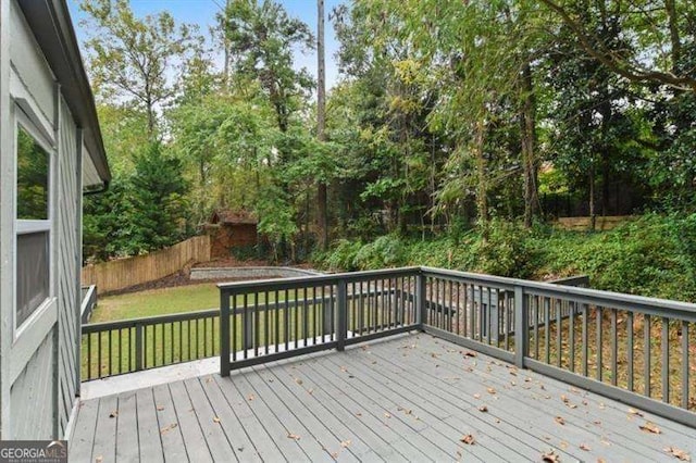 wooden terrace with fence