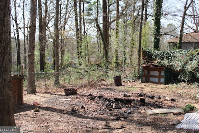 view of yard with fence