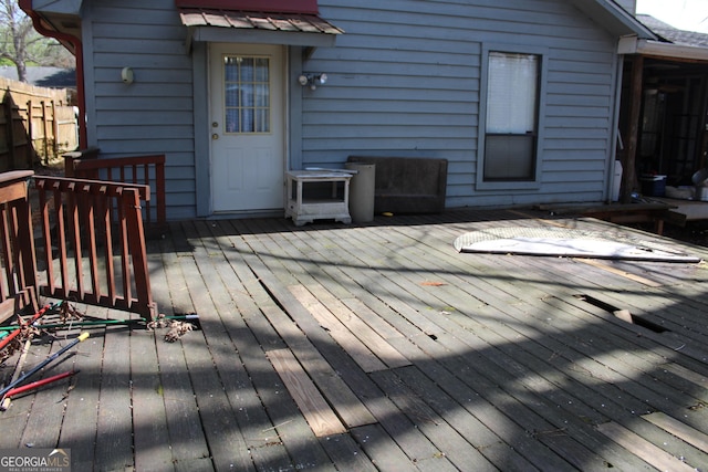 wooden terrace with fence