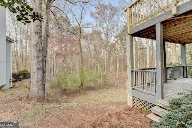 view of yard featuring a deck