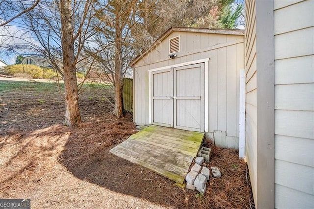 view of shed